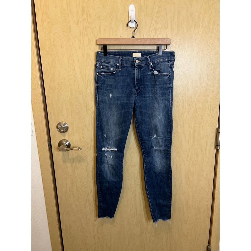 Mother ankle looker chew breaking the law jeans